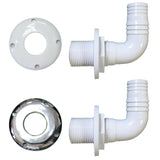 Thru-hull 90 degree with hose barb
