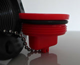 Plastic deck filler for fuel 51mm - black