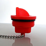 Replacement cap for deck filler - red