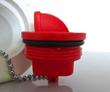 Plastic deck filler for fuel 38mm - white
