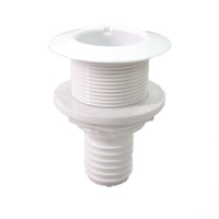 Thru-hull with hose barb - flush flange