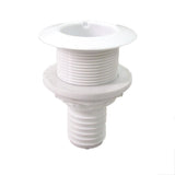 Thru-hull with hose barb - flush flange