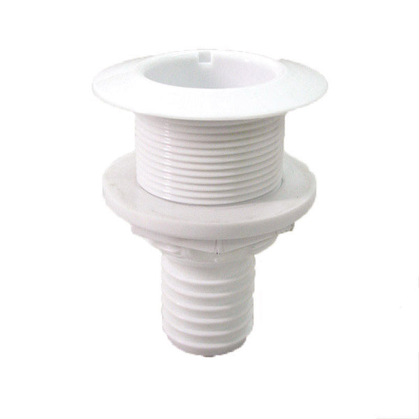 Thru-hull with hose barb - flush flange