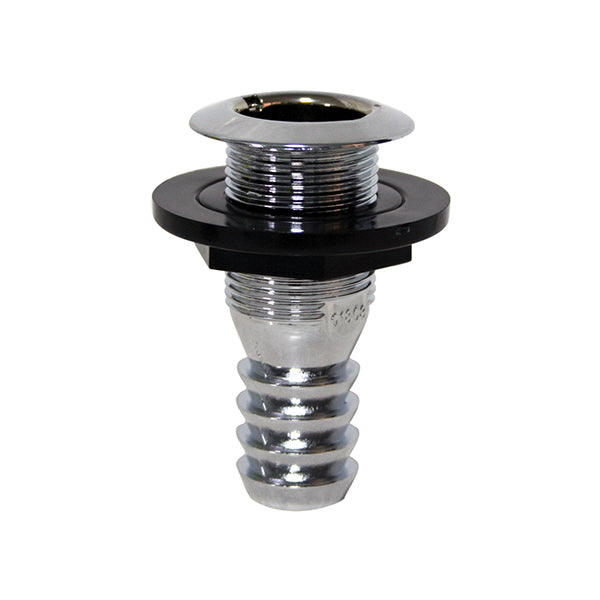 Thru-hull with hose barb - chromed