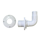 Thru-hull 90 degree with hose barb
