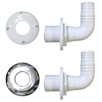 Thru-hull 90 degree with hose barb