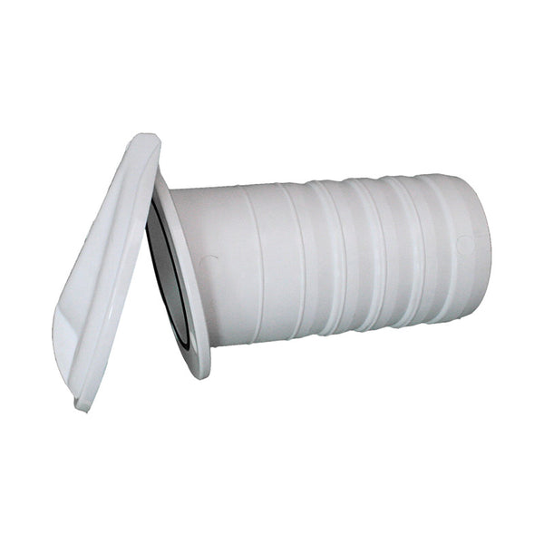 Deck drain assembly with flap