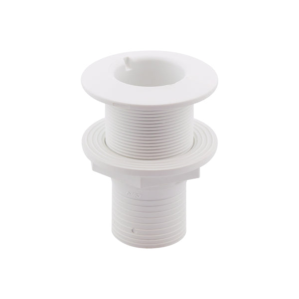Thru-hull with hose barb - flush flange