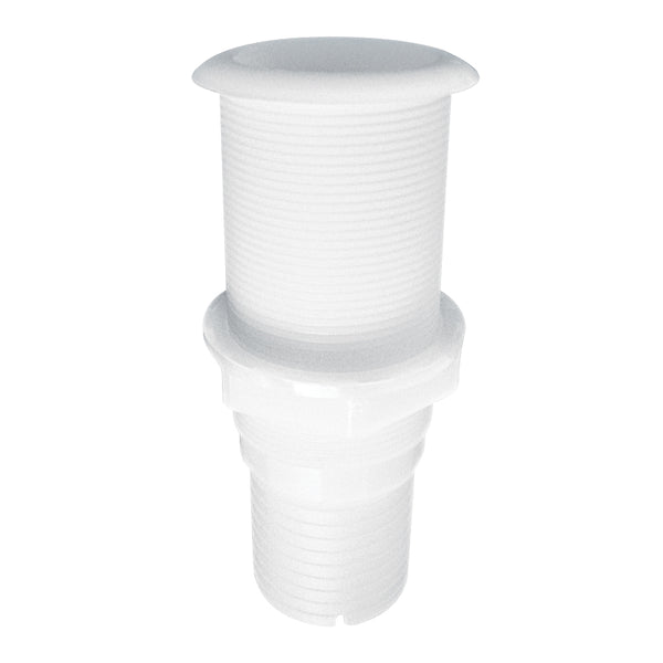 Thru-hull with hose barb - compact flange