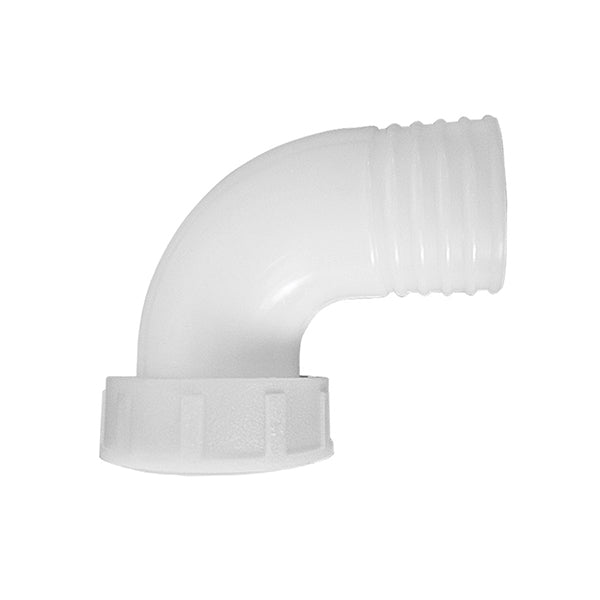 Angled hose barb for thru hull