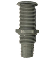 Thru-hull 7/8" with hose barb - compact flange