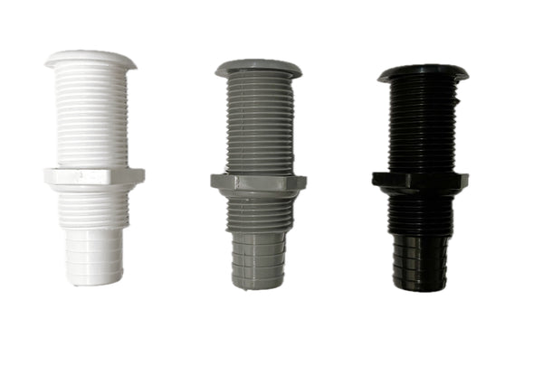 Thru-hull 7/8" with hose barb - compact flange
