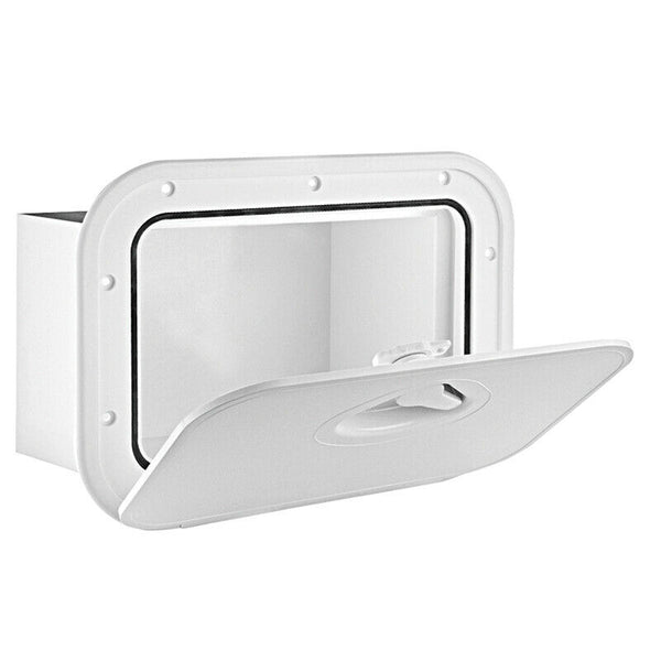 Mid Line hatch with storage locker 278mm x 378mm - white
